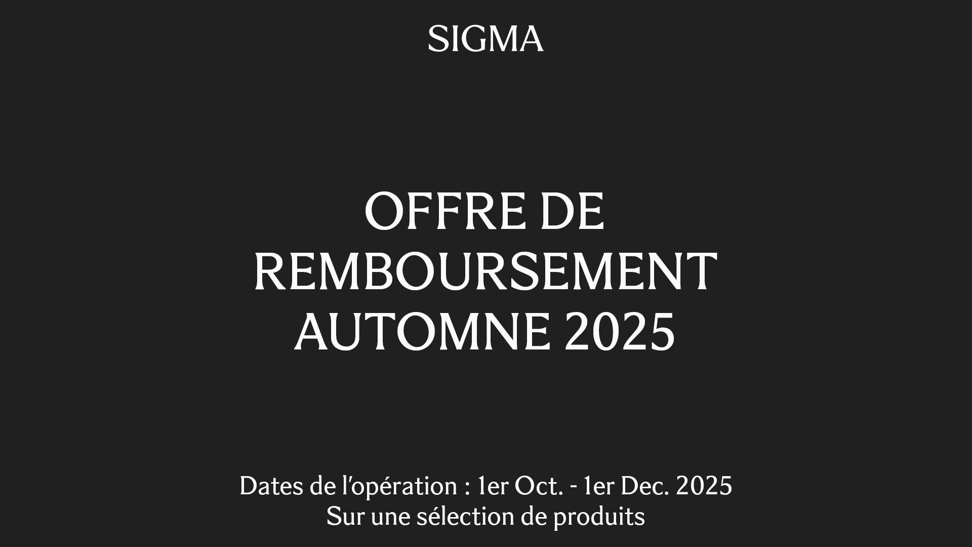 Jusqu'à 200 euros remboursés sur une sélection d'objectifs du 1er octobre au 1er décembre