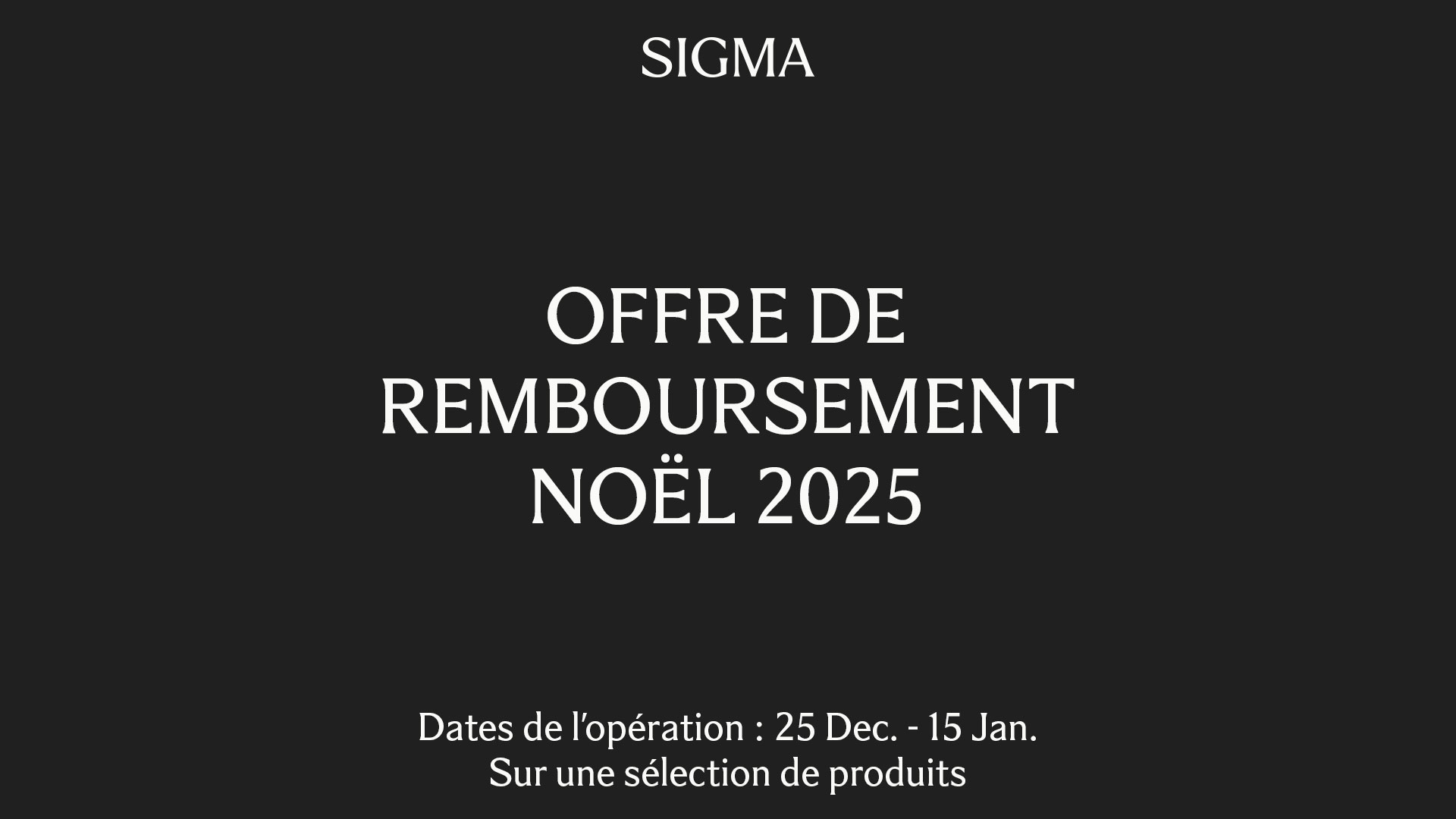 Jusqu'à 200 euros remboursés sur une sélection d'objectifs du 25 décembre au 15 janvier