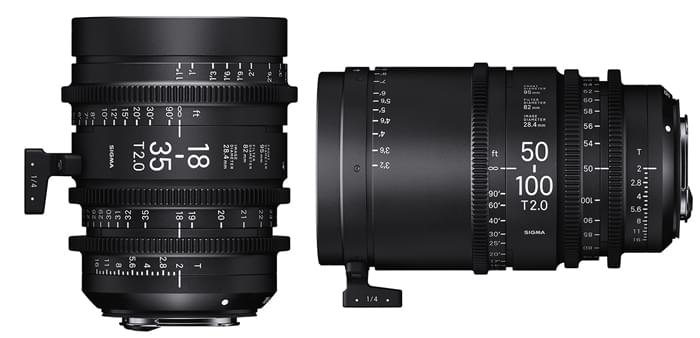 Objectifs 18-35 T2 et 50-100 T2 SIGMA pour le cinéma