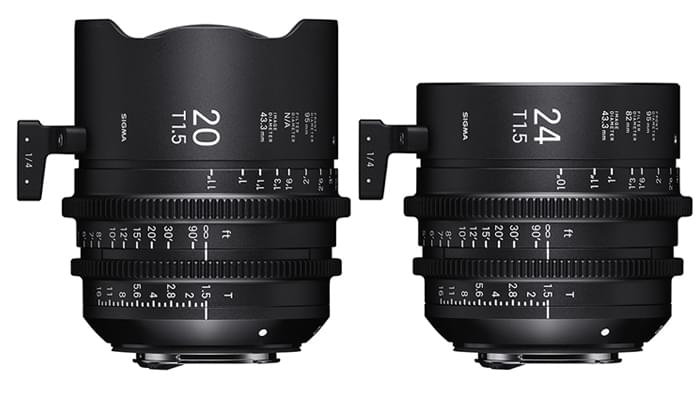 Ligne de prime lenses FF pour le cinéma : 20mm et 24mm